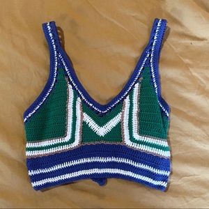 Topshop Knit Crochet Top